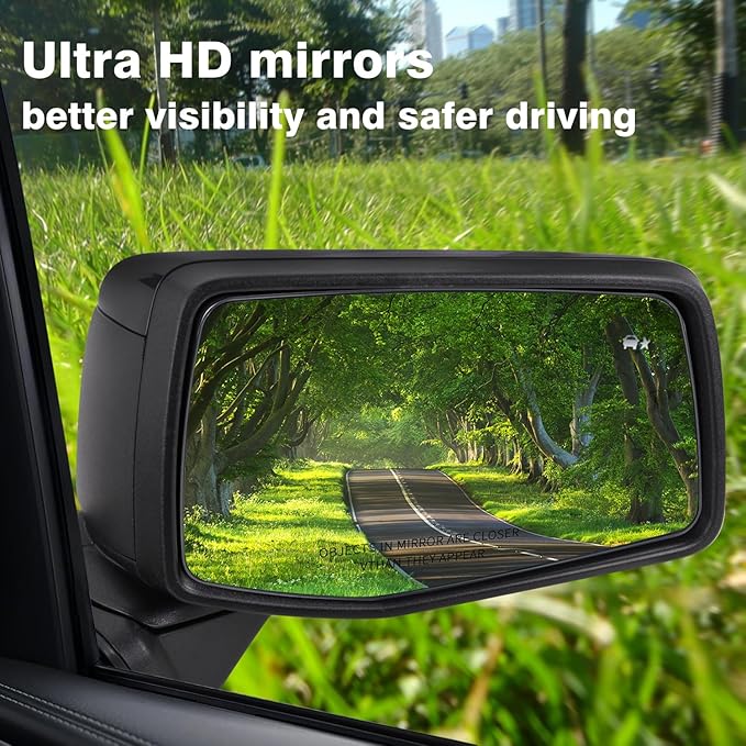 Right Passenger Side Mirror Glass Compatible with 2019-2025 Chevy Silverado 1500 GMC Sierra 1500 W/Blind Spot Heated W/backing plate (with a tool) Replace#GM1325160 84309705