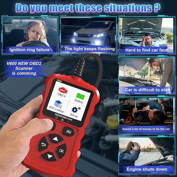 OBD2 Scanner Car Code Reader Support Voltage Test Plug and Play Fixd Car CAN Diagnostic Scan Tool Read and Clear Engine Error
