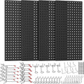 Ultrawall 4 Pack Metal Peg Board Panels with Hooks, Pegboard Wall Tool Organizer for Garage, 84pcs Peg Board with Accessories