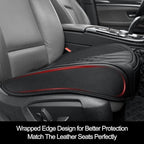 1-Pack Leather Front Car Seat Covers - Bottom Car Seat Covers Fully Wrapped, Non-Slip and Waterproof, Fits Most Vehicles Blac