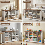 IRONCK 8 Cube Storage Organizer, Farmhouse Cube Bookshelf with Storage, Cube Shelf Organizer for Bedroom, Living Room and Hom