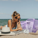 KALIDI BeachNylon Mesh Tote Bag, Casual Tote Bag Hobo Women Foldable MAX 23L Shoulder Bag For Beach Picnic Vacation