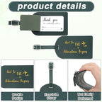 Sweetude 48 Sets Leather Luggage Tag Bulk and So The Adventure Begins Luggage Tags with Name Card for Wedding Bridal Shower B