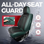 FREESOO Leather Car Seat Covers Full Set, Green Black Waterproof Seat Covers for Cars Trucks SUV, Luxury Front Car Seat Cover