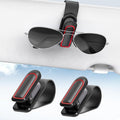 Veharvim Sunglass Holder for Car (2 Pack, One-Handed Operation, Gentle & Secure Hold, Silicone Padded, Universal Fits Sunglass and Car Visor) - Sunglasses Clip for Car Visor (Black & Red, 2 Pack)