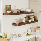55 Inch Floating Shelves, 12" Deep Floating Shelf Wall Mounted, 55" Wall Shelves, Rustic Deep Bookshelf, Extra Deeper & Thick