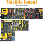 Pegboard Kit: 6 Panels (90x40cm/36x16in, Black) + 200 Hooks & Accessories, Heavy Duty Rustproof Plastic Peg Board for Home, G