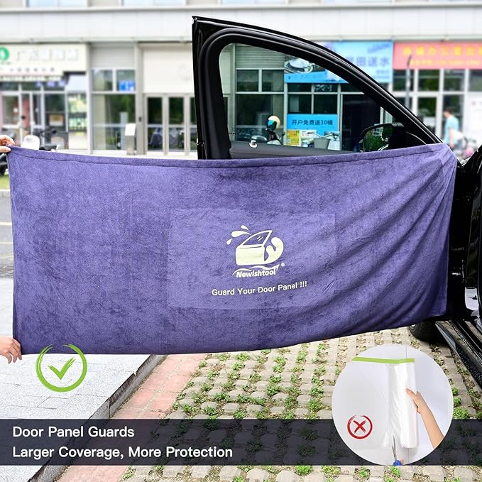 NEWISHTOOL Window Tint Tools Car Door Panel Guard Protector, Reusable Waterproof Microfiber Towel for Window Film Installing, Scratchproof Absorbent Water Shield Tool, 70 x 30 inches Towel Cover