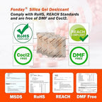 10g x 30 packs Fonday Rechargeable Silica Gel Desiccant Packets Fast Reactivate Desiccant Bags Moisture Indicating Orange to