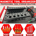 ULIBERMAGNET Magnetic Screwdriver Holder,Magnetic Wrench Holder,Heavy Duty Black Metal Tool Storage Organizer,Set of 2 Magnet