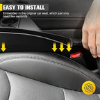 2 PCS Car Seat Gap Filler Organizer, Auto Interior Accessories Multifunctional Car Gap Fillers, Universal Car Seat Storage Organizer to Fill the Gap Space Between the Console and Seats, Black