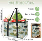 Reusable Grocery Bags Heavy Duty Shopping Bags Foldable Large Tote Bags with Long Handles & Hard Bottom
