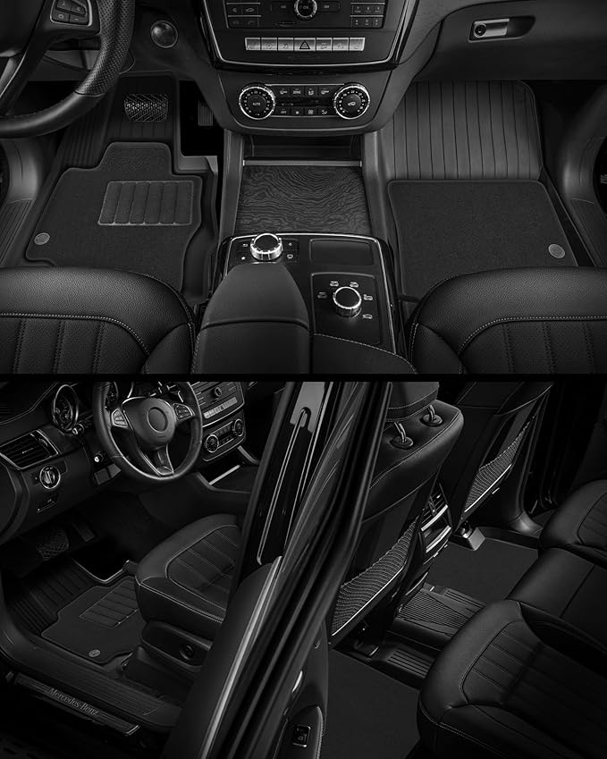3W Floor Mats & Carpet fit for Porsche Macan(2014-2025 2026), 1st & 2nd Row TPE All-Weather Custom Fit Car Liner, Black