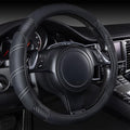 CAR PASS Line Rider Microfiber Leather Sporty 14.5-15 inch Steering Wheel Cover Universal Fits for 95% Truck,SUV,Cars, Anti-S