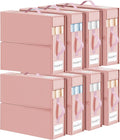 DIMJ Bed Sheet Organizers and Storage 8 Pack - Foldable Sheet Organizer for Linen Closet, Bedding Storage Box for organizatio