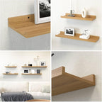 RICHER HOUSE 5 Set Floating Shelves for Wall Decor, Wall Mounted Book Shelf, Nursery Shelves Picture Ledge Shelf with Lip for