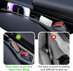 Car Seat Gap Filler Organizer, 2PCS Multifunctional Vehicle Fill Gap Blocker with Storage Slot Between Seat & Console, Anti-Drop Auto Interior Organization, Universal Fit (Black)