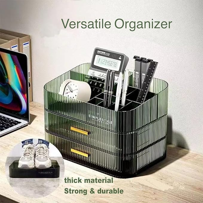 Makeup Organizer for Vanity, Large Desk Organizer with Stackable Drawers for Cosmetics, Skincare, Lipsticks, Palette, Nail Ca