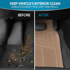 Heavy Duty 4pc Front & Rear Rubber Floor Mats for Car SUV Van & Truck-All Weather Protection Universal Fit