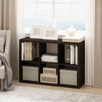Furinno Cubicle Book Shelf, 6-Cube Bookshelf, Extra Thick Frame Horizontally & Vertically Reversible Bookcase with Open Back,