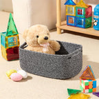 MiniArk Small Storage Baskets for Organizing | Closet Organizer Bins | Shelf Toy Basket | Woven Rope Baskets | Cube Decorativ
