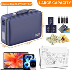 DocSafe Fireproof Document Box with Lock, Hard Case File Organizer with Accordion File Folder, Fireproof Water Resistant Safe