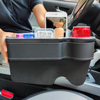 7 Color Led Car Seat Gap Filler Organizer Car Seat Pocket Gap Filler with USB+C Fast Charger,Car Gap Organizer Storage 2023 Console Side Seat Gap Filler fit for Passenger Side(Black-passenger side)