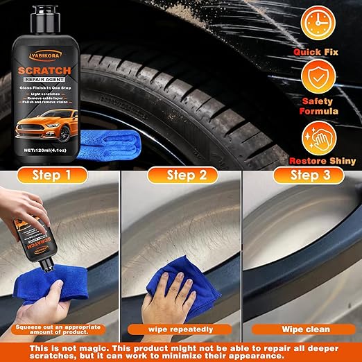 Car Paint Scratch Remover, Polishing Compound Kit Remove Scratches and Swirl Marks for Vehicles—Cars, Suvs, Rvs Trucks & Motors Restore Shiny -2026 Upgraded 4.1oz/120ml -2Set