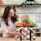 Reusable Grocery Bags Heavy Duty Shopping Bags Foldable Large Tote Bags with Long Handles & Hard Bottom