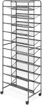 Whitmor 10-Tier Double Sided Shoe Cart, Gunmetal