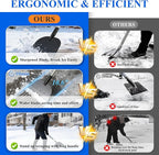 Snow Shovel Ice Scraper- Multifunctional Garden Cleaning Flat Shovel Floor Scraper Long Handle, Heavy Duty Weed Scrapers Tool, Metal Sharp Blade for Lawn Edging,Sidewalk Weeding,Driveway,Steps,67"