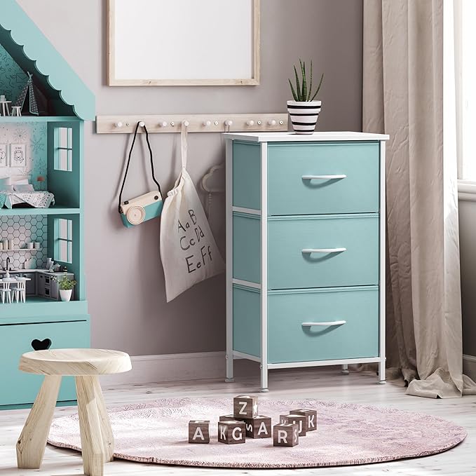 Sorbus Nightstand with 3 Drawers - Bedside Furniture & Accent End Table Chest for Home, Bedroom Accessories, Office, College 