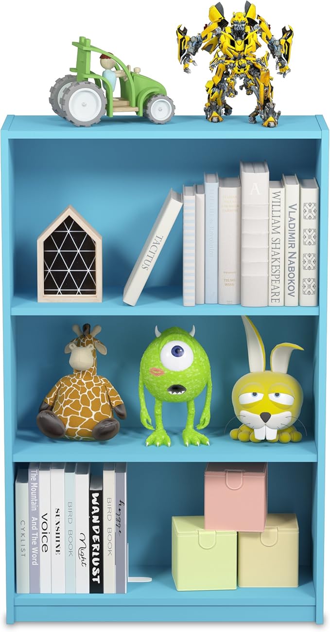 Furinno JAYA Book Shelf, 3-Tier Bookshelf, Bookcase with Adjustable Shelves, 9.5 x 24.5 x 40.3, for Organization and Storage,