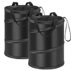Ginsco 2Packs 4 Gallons New Leakproof Car Trash Can, Large Trash Can Pop-up Collapsible Hanging Car Trash Bin, Waterproof PEVA Liner Open-Top Garbage Can for Home Office Camping