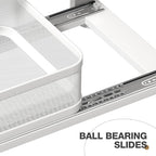 2 Pack 21IN-Depth Under Sink Organizer With Next-Gen Ball-Bearing Slides,2-Tier Precision Mesh Pull Out Cabinet Storage for B