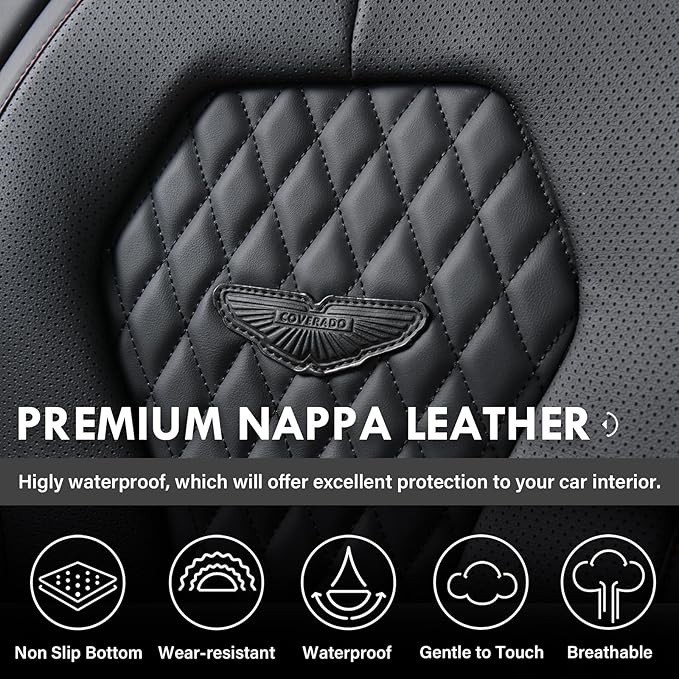 Coverado Automotive Seat Covers, Leather Seat Covers Front Seat, Black Car Seat Covers, Luxury Car Seat Covers, Seat Cushion,