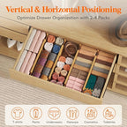 Lifewit 5 Pack Drawer Dividers Bamboo 4" High, 2.36" High, 16"-22" Adjustable Drawer Organizer