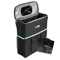 RoadBin™ Slim Leak & Odor Proof Car Trash Can. Fits & Stays Upright. Large-Capacity 2.5 Gallon Bin, 4" Design – Portable, Foldable Garbage Can for Car, Truck, SUV, Van & Outdoors