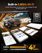 WOLFBOX G900 Tripro Cabin Version 3 Channel 4K Rear View Mirror Camera,8MP STARVIS IMX678 Night Vision,4K+1080P+2.5K Front In