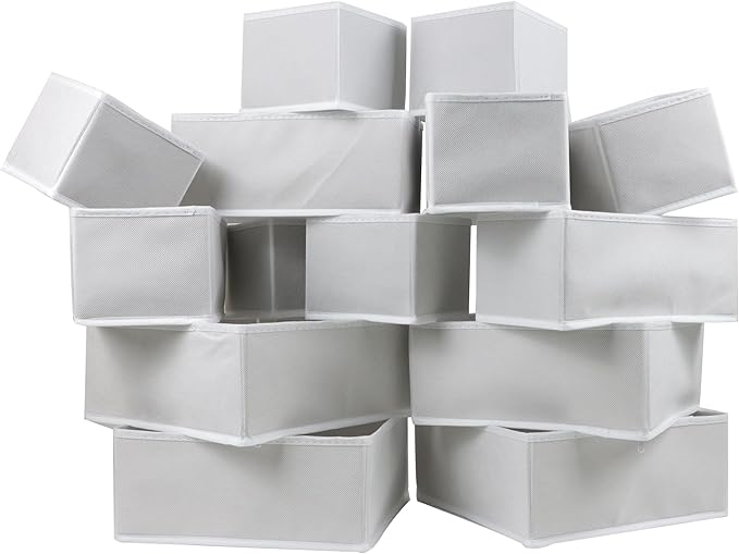 Fordonral 16 Pack Drawer Organizer Clothes, Foldable Fabric Dresser Organizer Closet Organizers and Storage Box for Underwear