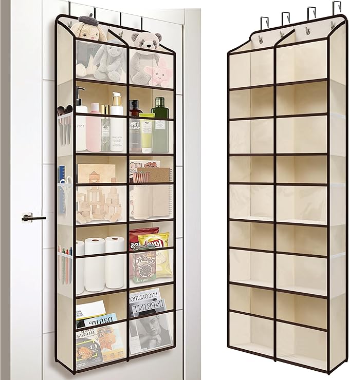 Giraffe Creation Over Door Hanging Organizer with 10 Large Capacity Pockets, Ideal Storage for Closet, Bathroom, Nursery, Bed