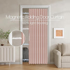 Jilron 100% Blackout Fabric Folding Door Curtain with Magnetic Closure - Accordion Style for Sliding Doors, Closets,Wardrobe 