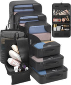 10 Set Packing Cubes for Travel, Gifts for Women Mom,Anti-Tearing Suitcase Organizer for Luggage with Shoe & Hanging Toiletry