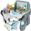 MENZOKE Kids Travel Tray for Toddler Car Seat, Toddler Gift for Boy Activities with Dry Erase Board & iPad Holder Stand, Road