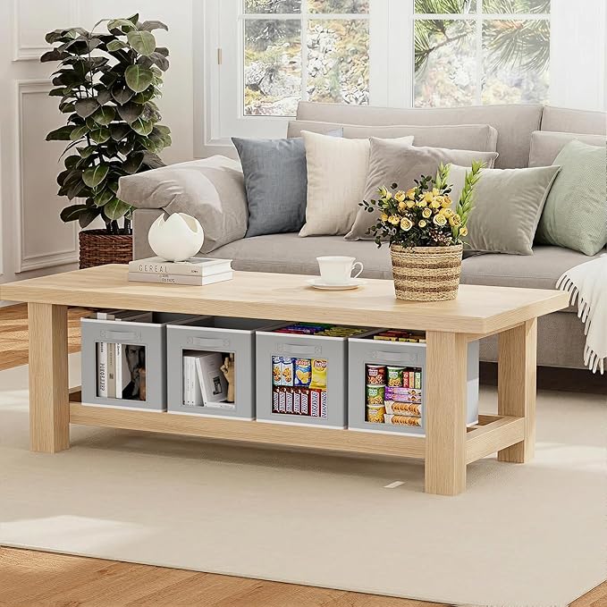 Homsorout Storage Cube 11 Inch - Cube Storage Bins with Window, Closet Storage Baskets with Handle, Fabric Bins for Closet, S