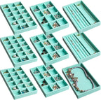 Frebeauty Jewelry Organizer Tray,Stackable Velvet Jewelry Trays,Drawer Inserts Earring Organizer For Women Jewelry Storage Di