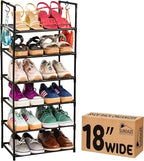 Sundaze Shoe Rack - 6 Tier Tall Shoe Rack for Closet, Sturdy Stackable Shoe Organizer for Closet, Bedroom, Entryway, Garage, 