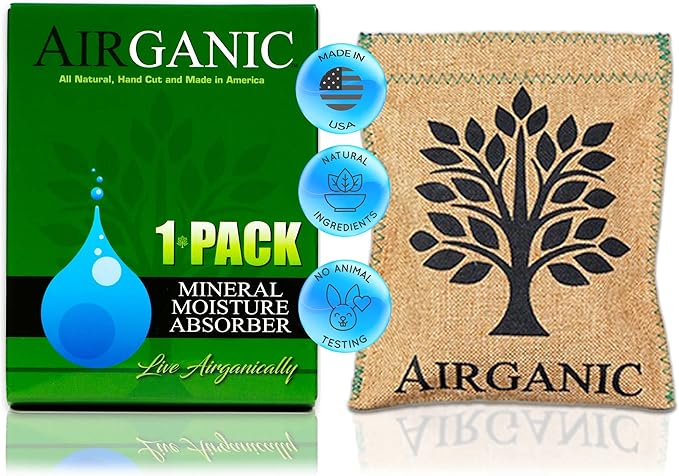 Natural Moisture Absorber Dehumidifier Bags (1-Pack) - Plant & Mineral Desiccant Pouches for Closet, Car, Gun Safe, RV,