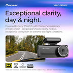 Pioneer VREC-Z820DC Dual Dash Cam Front and Rear Car Camera - Premium 4K Camera, AI-ISP Starvis Night Vision, 139 Degree Wide