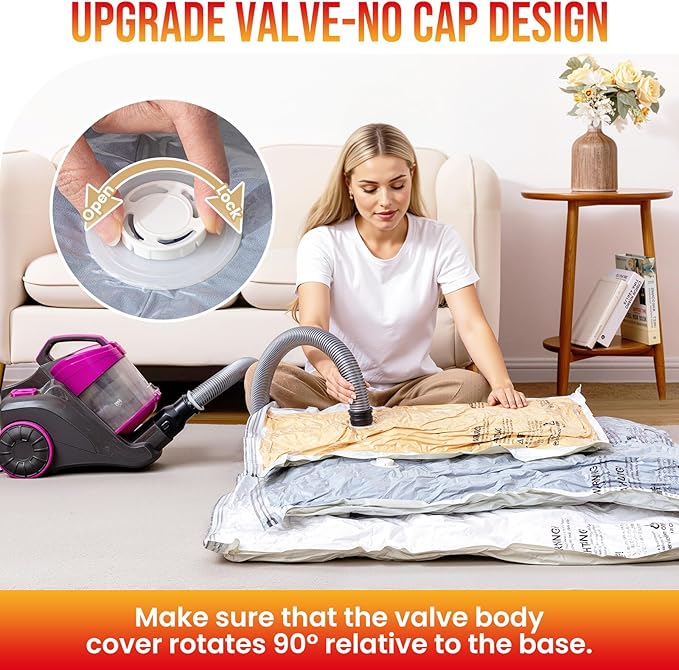 TAILI 10 Pack Vacuum Storage Bags, Jumbo Vacuum Seal Bags for Clothing (40x31 Inch), Space Saver for Bulky Bedding, Pillows, 
